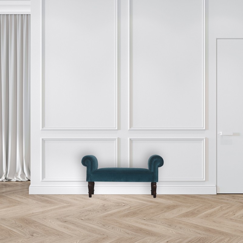 Teal Velvet Bench  - Artisan Furniture 