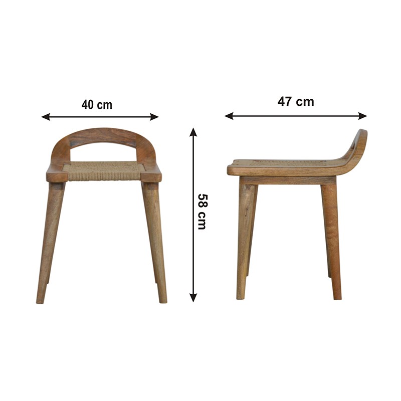 Raised Back Woven Stool  - Artisan Furniture 