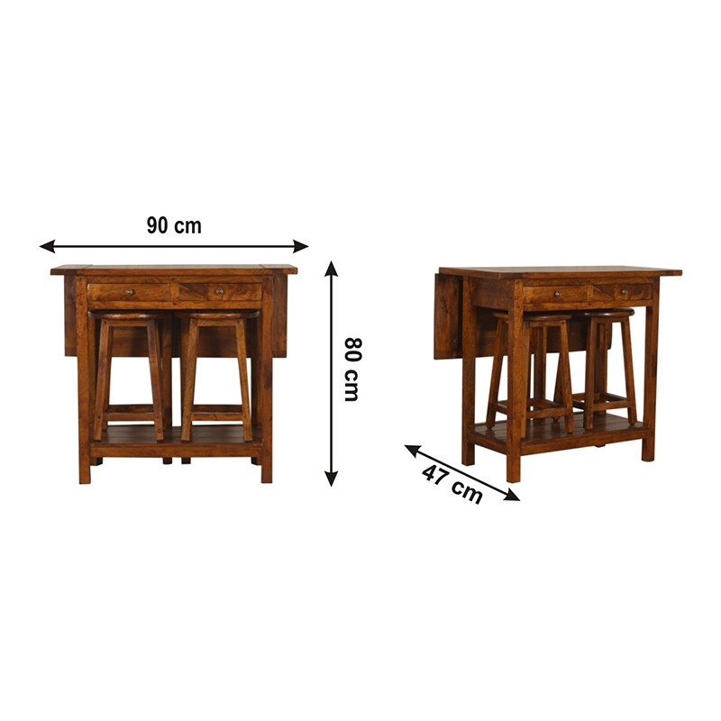 Breakfast Table With 2 Stools  - Artisan Furniture 