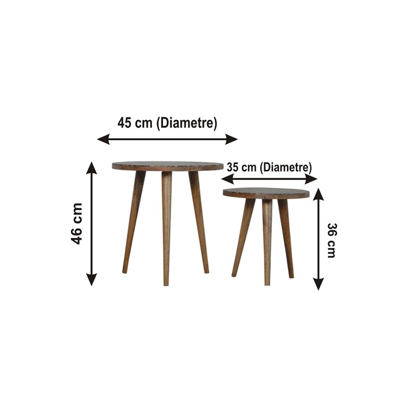Tree Trunk Style Nesting Stools  - Artisan Furniture 