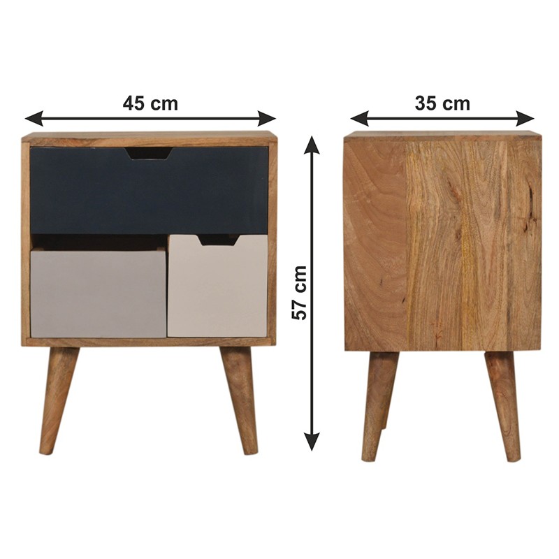 Navy Multi Bedside with Removable Drawers  - Artisan Furniture 
