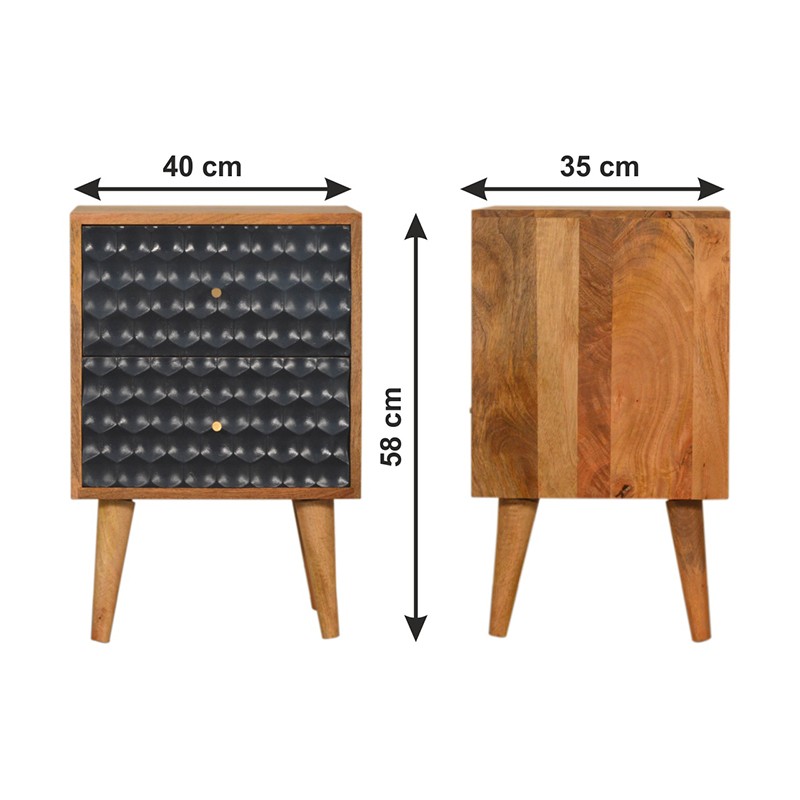Navy Blue Honeycomb Bedside  - Artisan Furniture 