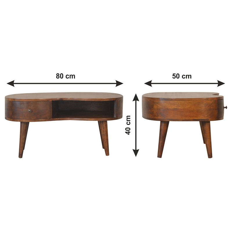 Chestnut Wave Coffee Table  - Artisan Furniture 