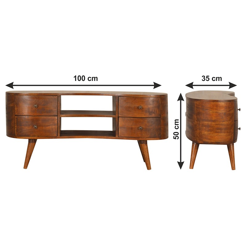 Chestnut Wave Entertainment Unit  - Artisan Furniture 