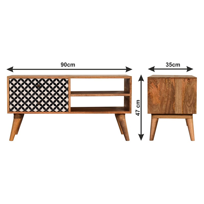 Diamond Screen Printed Media Unit  - Artisan Furniture 
