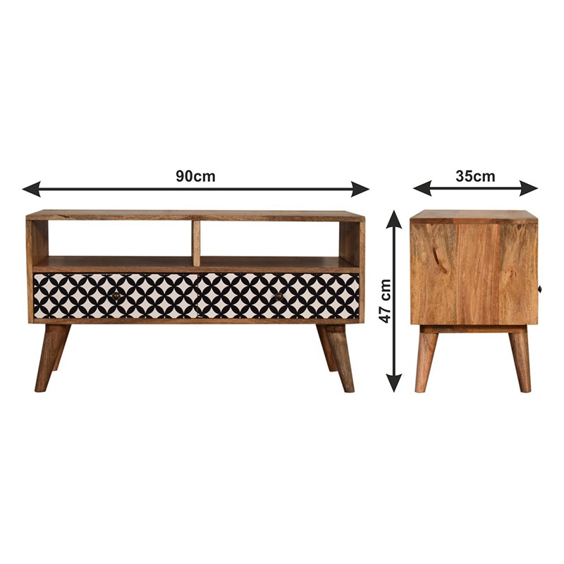 Diamond Screen Printed TV Unit  - Artisan Furniture 