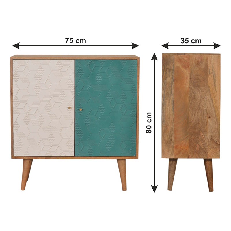 Acadia Teal and White Cabinet  - Artisan Furniture 