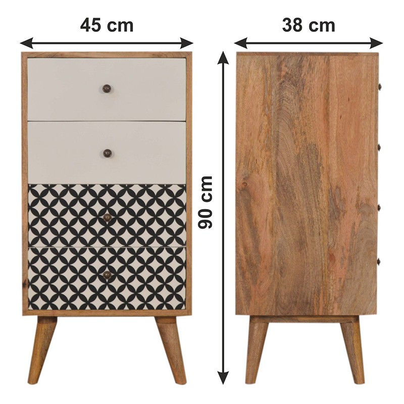 Diamond Screen Printed Tallboy  - Artisan Furniture 