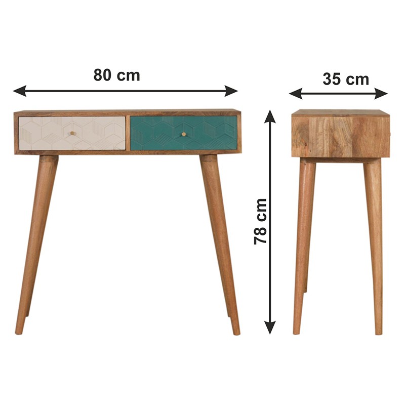 Acadia Teal and White Console Table  - Artisan Furniture 