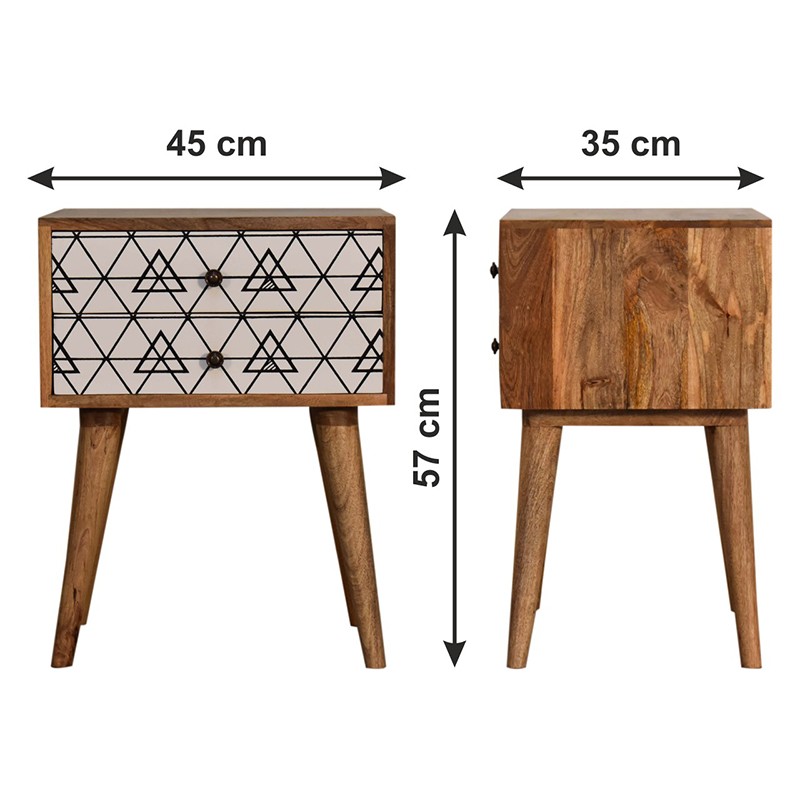 Triangle Printed Bedside  - Artisan Furniture 