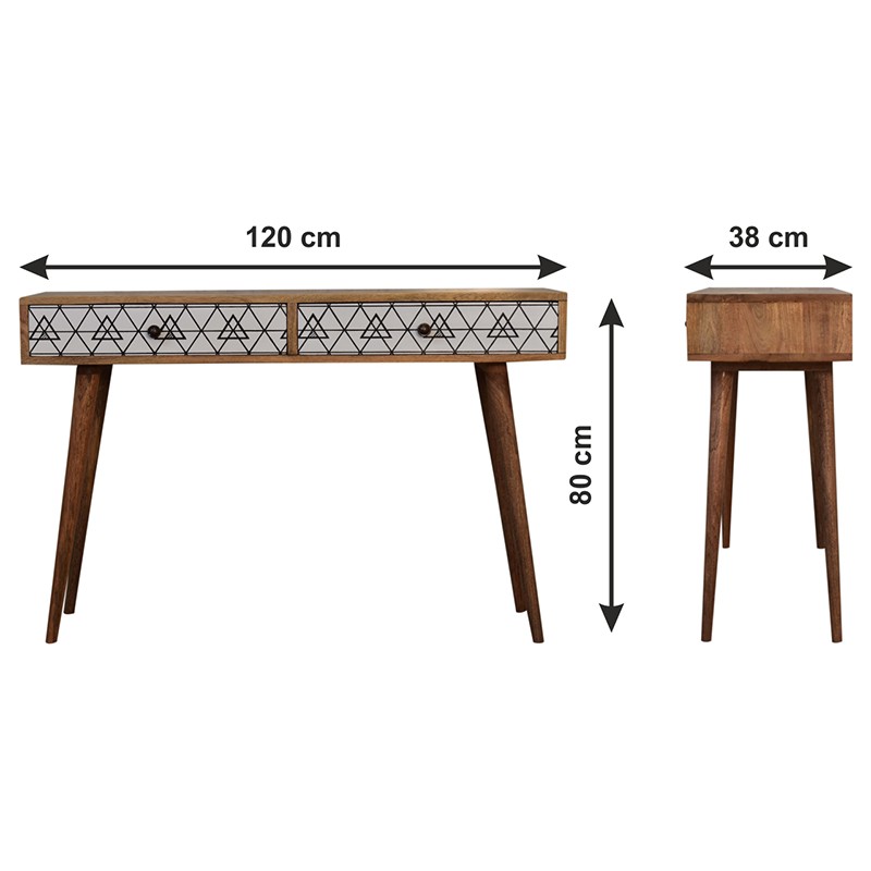 Triangle Printed Long Console Table  - Artisan Furniture 