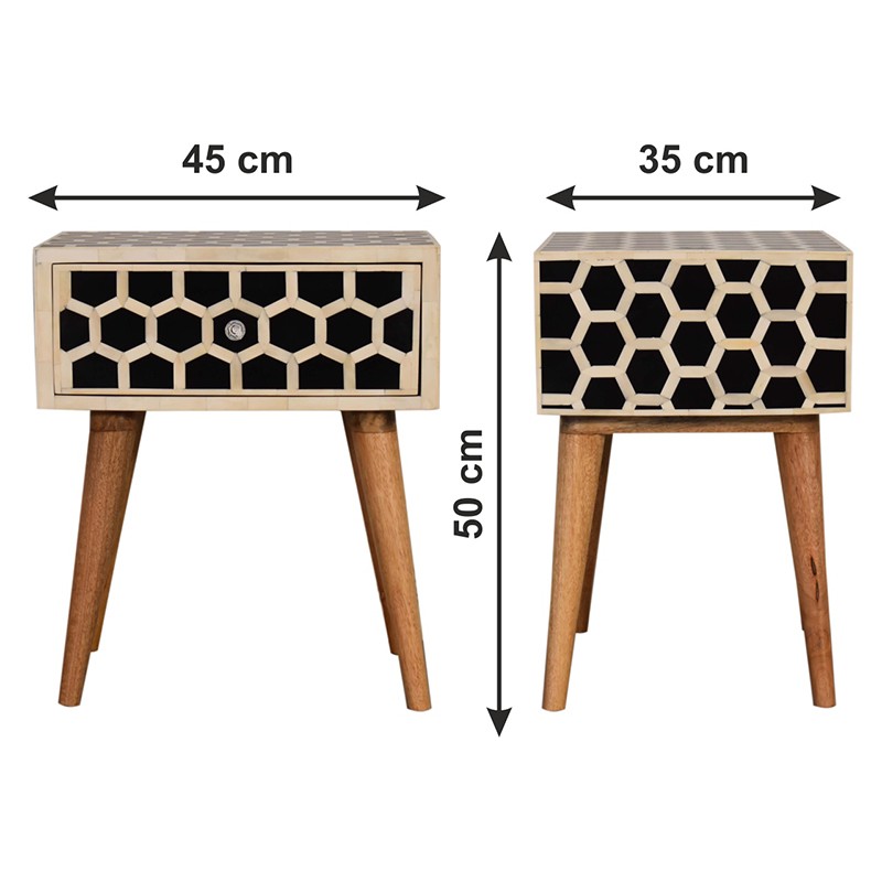 Honeycomb Bone Inlay Bedside  - Artisan Furniture 
