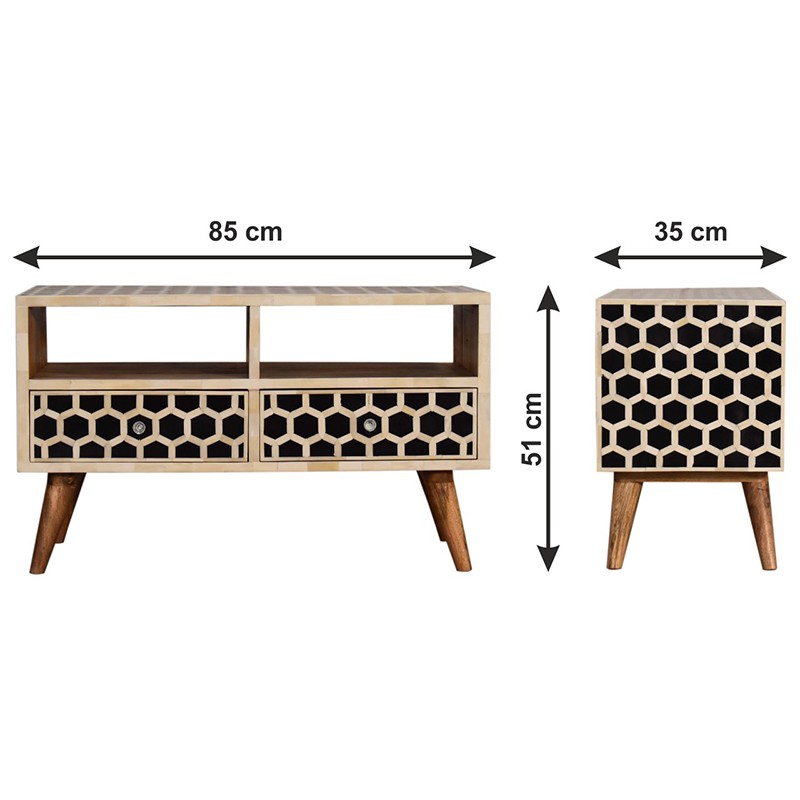 Honeycomb Bone Inlay Media Unit  - Artisan Furniture 
