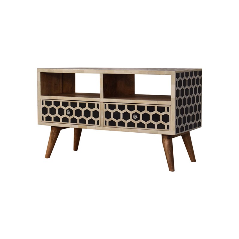 Honeycomb Bone Inlay Media Unit  - Artisan Furniture 