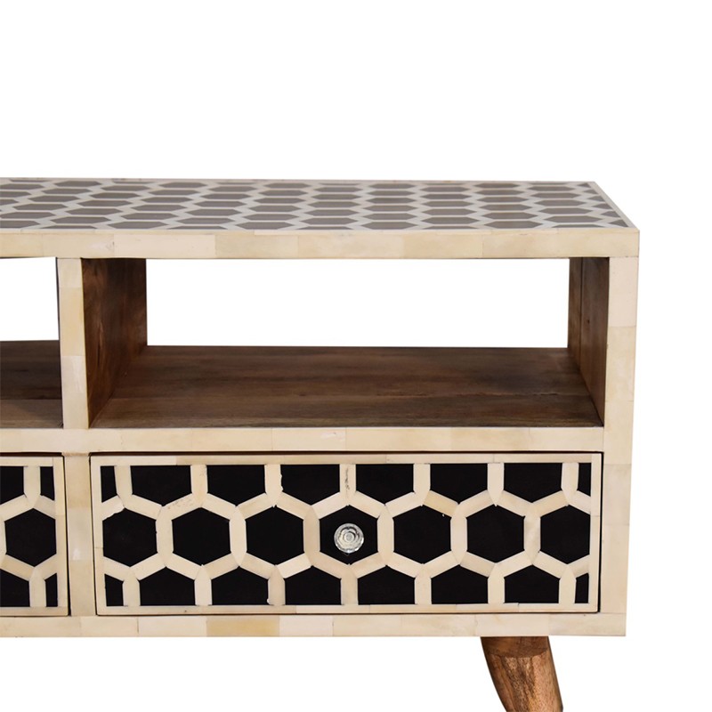 Honeycomb Bone Inlay Media Unit  - Artisan Furniture 