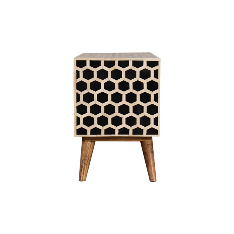 Honeycomb Bone Inlay Media Unit  - Artisan Furniture 
