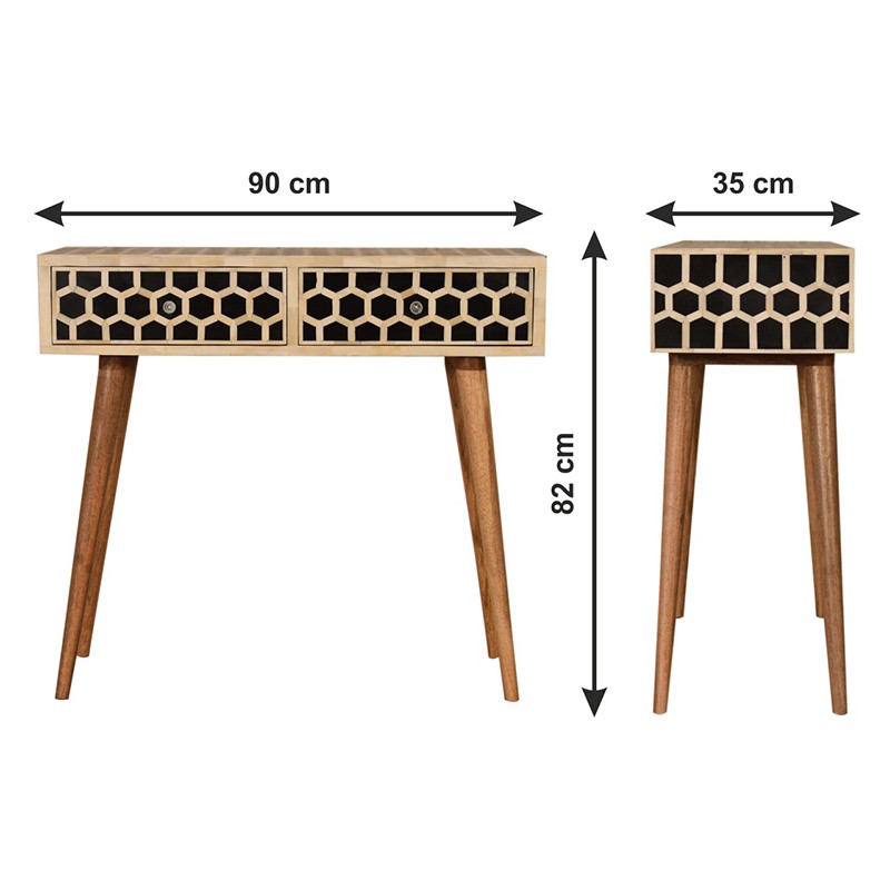 Honeycomb Bone Inlay Console Table  - Artisan Furniture 