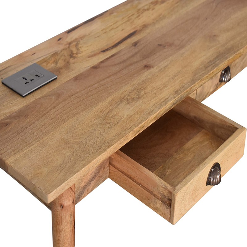 Nordic Style Writing Desk with 2 Drawers and Cable access  - Artisan Furniture 