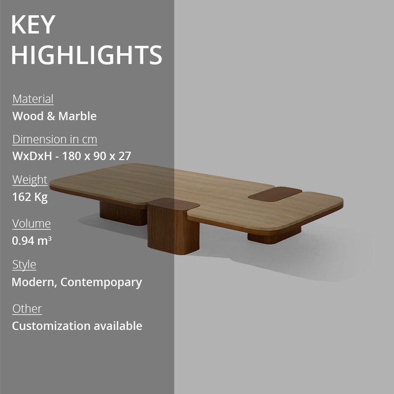 Erice Xl Rectangular Coffee Table Carpanese Home