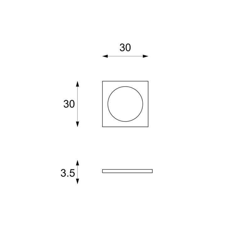 Square Fossil  - Stones 