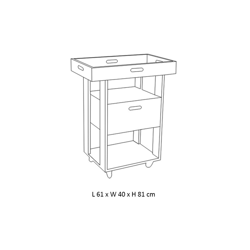 Kumkum Wooden Spa Trolley  - Esthetica 