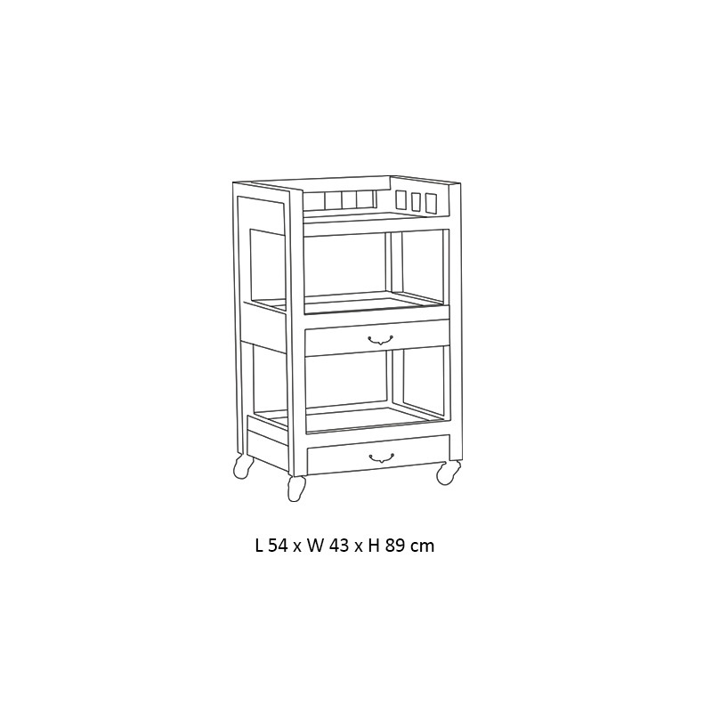 Mridula Wooden Spa Trolley  - Esthetica 