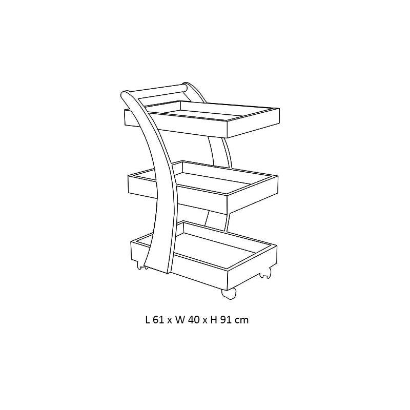 Neel Wooden Spa Trolley  - Esthetica 