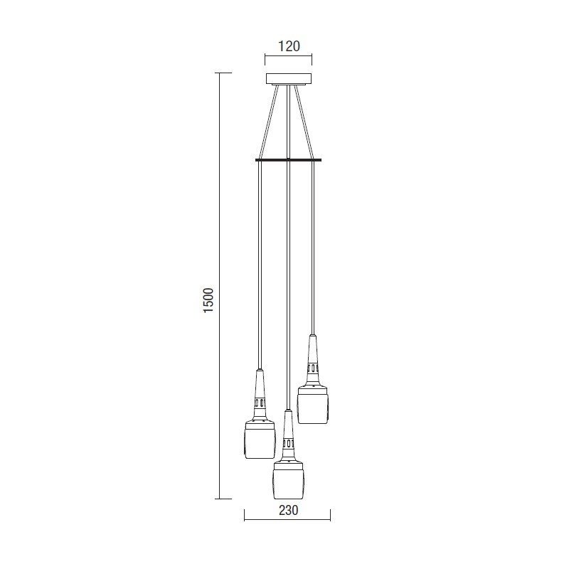 Flagon 3 Light Hanging Light  - Bert Frank 