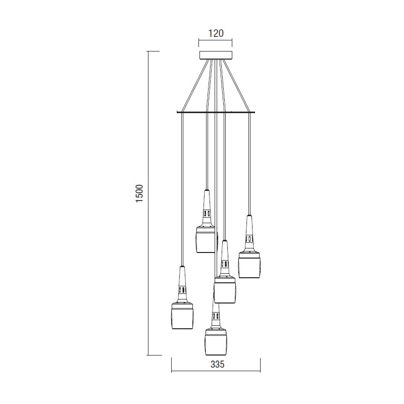 Flagon 5 Light Hanging Light  - Bert Frank 