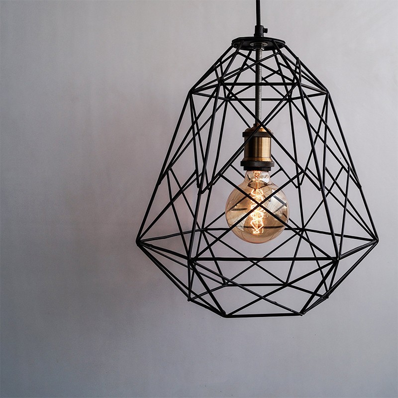 Scandinavian Geometric Cage  - The Black Steel 