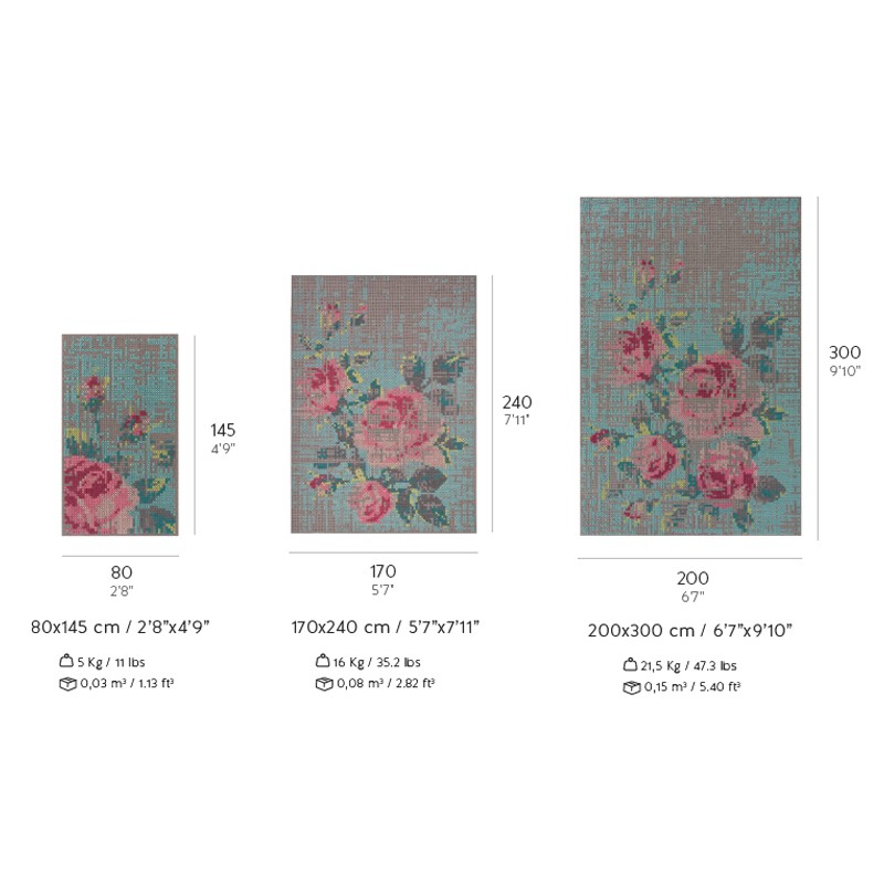 Canevas Flowers Color  - Gan Rugs 