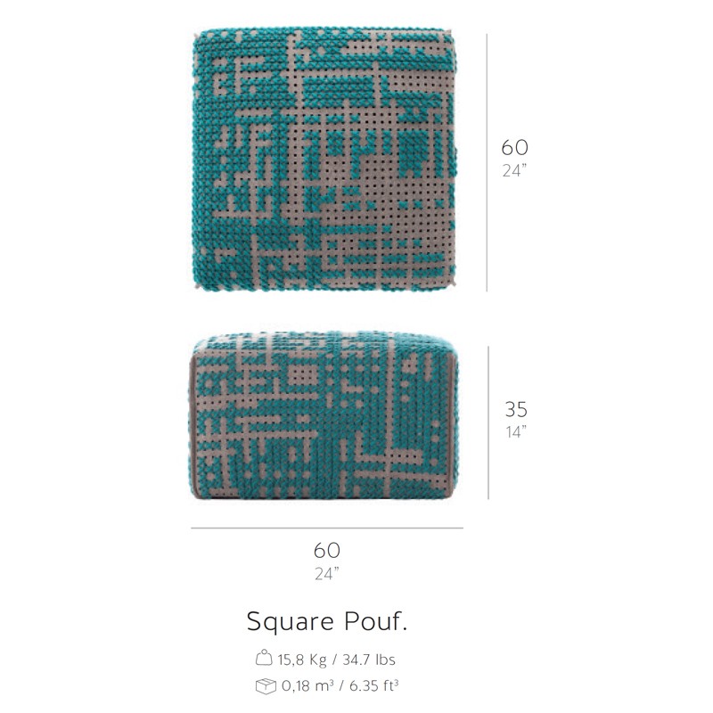 Canevas Square Flowers  Color  - Gan Rugs 