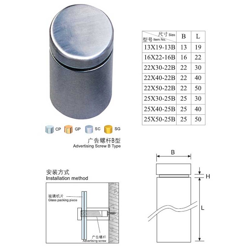 Advertising Screw Type B2  - Hutlon 