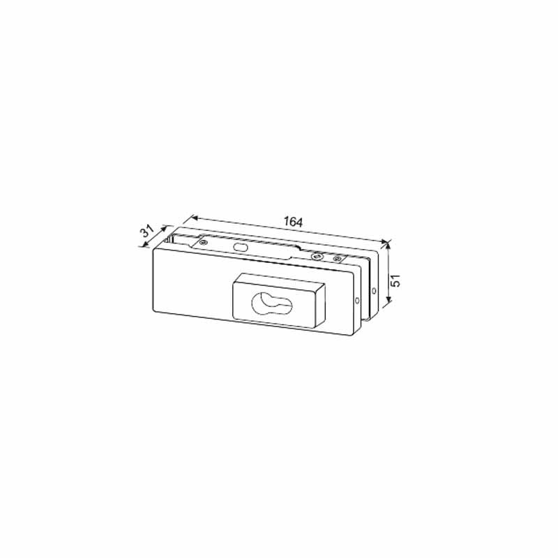 HC 3150D Glass Door Lock Clip  - Hutlon 