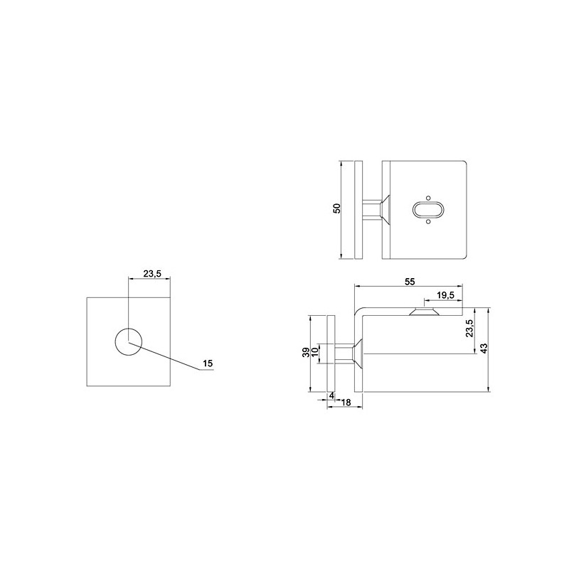 HF 2704 Glass Connection Clip  - Hutlon 