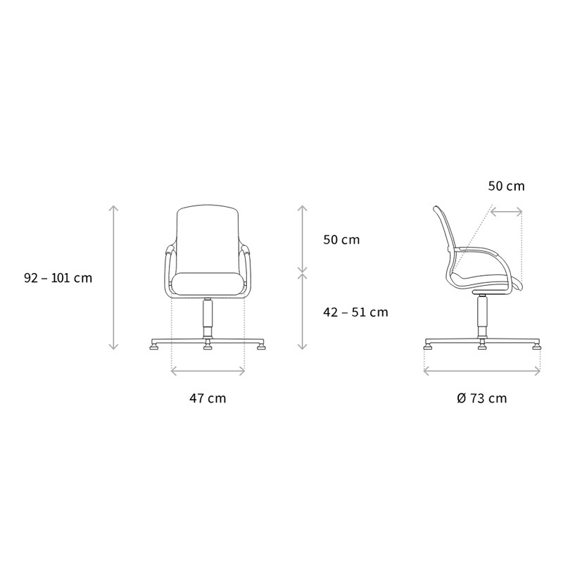 Alumedic 50 3D Visitors Chair  - Wagner 