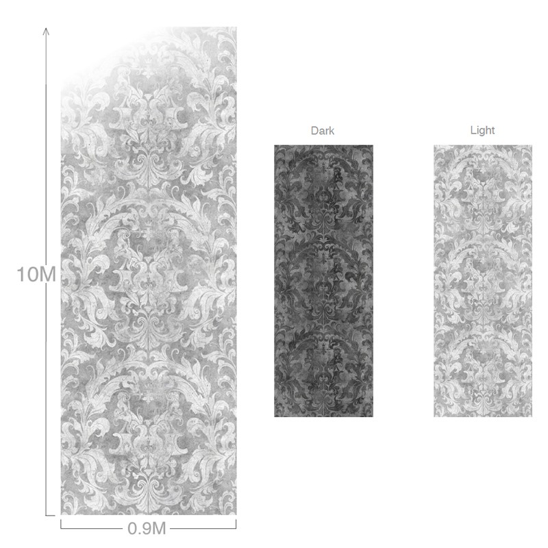 Dark Urban Concrete Damask  - Mineheart 