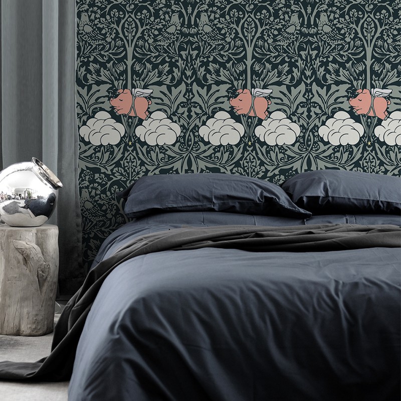 Morris Dream Classic Dark Green With Colours Mineheart
