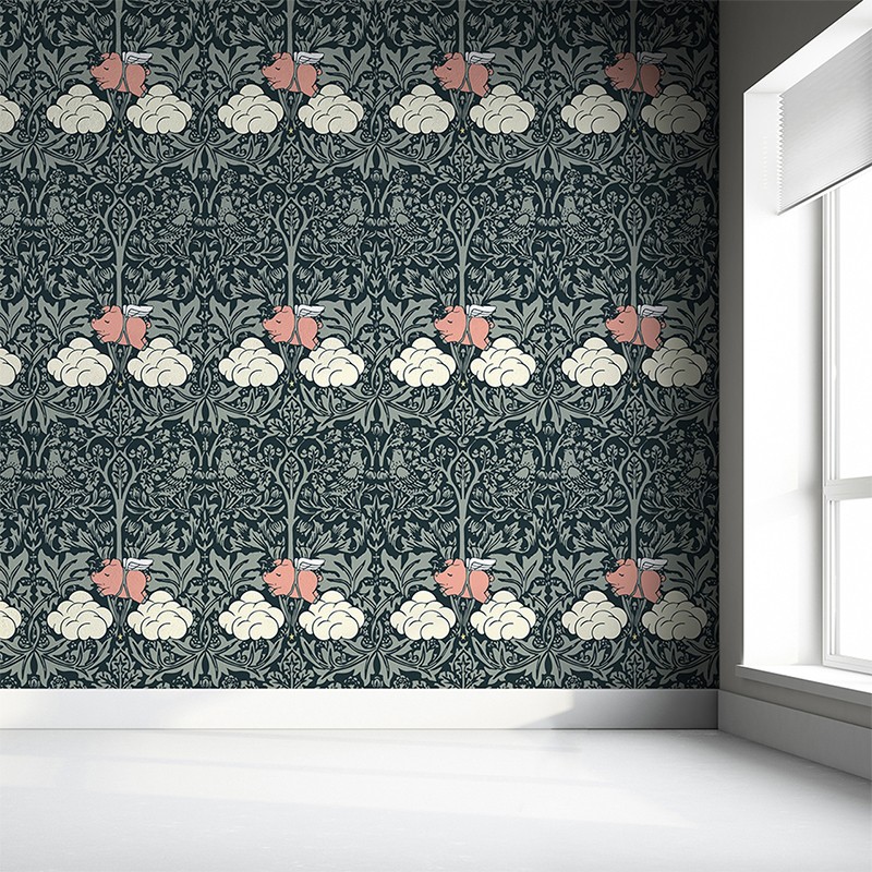 Morris Dream Classic Dark Green With Colours  - Mineheart 