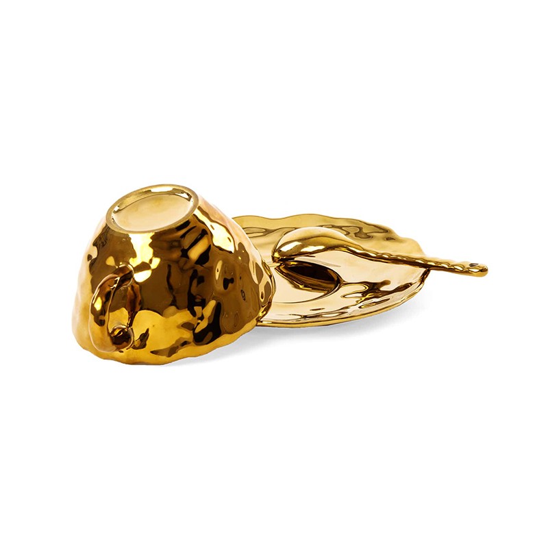 Fingers Porcelain Gold Tea Cup Seletti