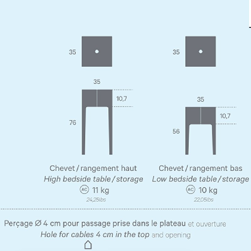 Cape Side Table  - Matiere Grise 