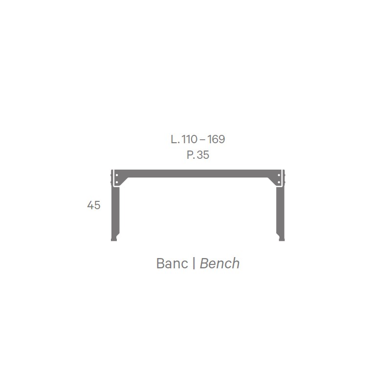 Hegoa Bench  - Matiere Grise 