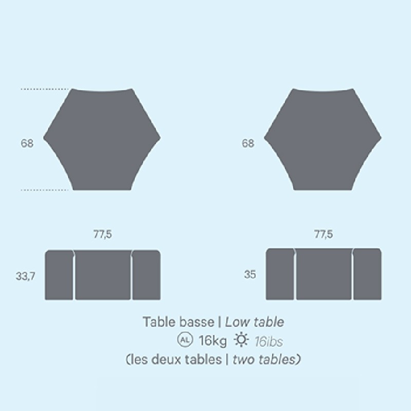 Ponant Coffee Tables  - Matiere Grise 