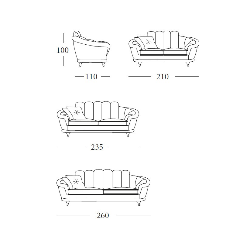 Glamour Collection Two Seaters Sofa  - Egidio Lunardelli 