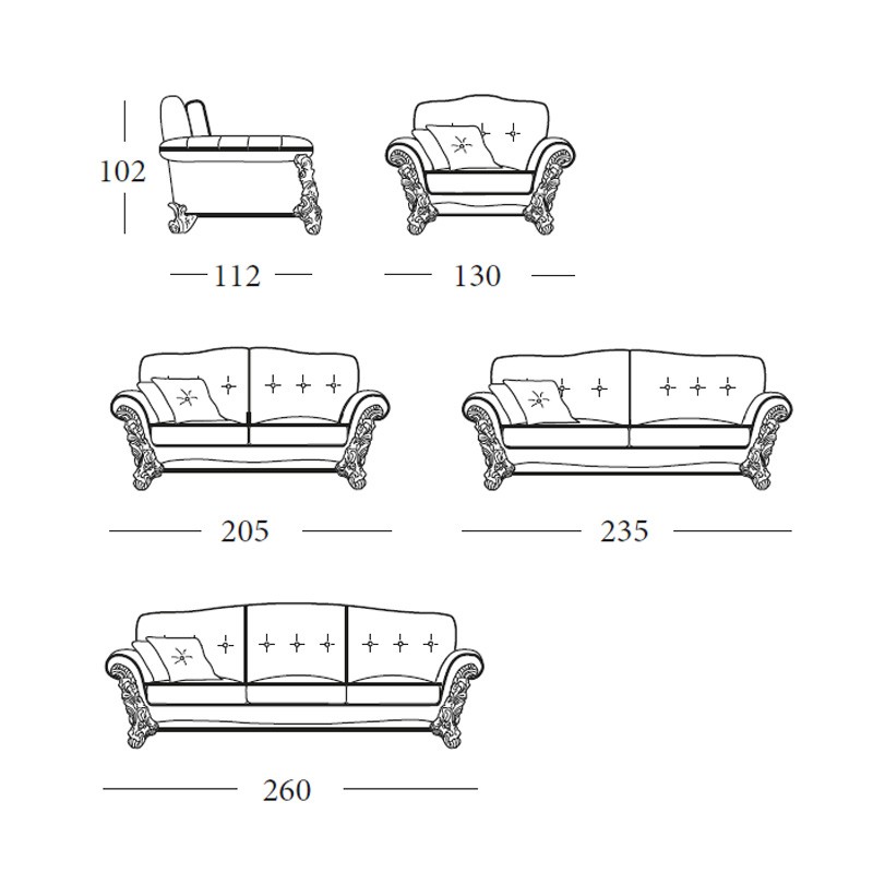 Milord Collection Two Big Seaters Sofa II  - Egidio Lunardelli 