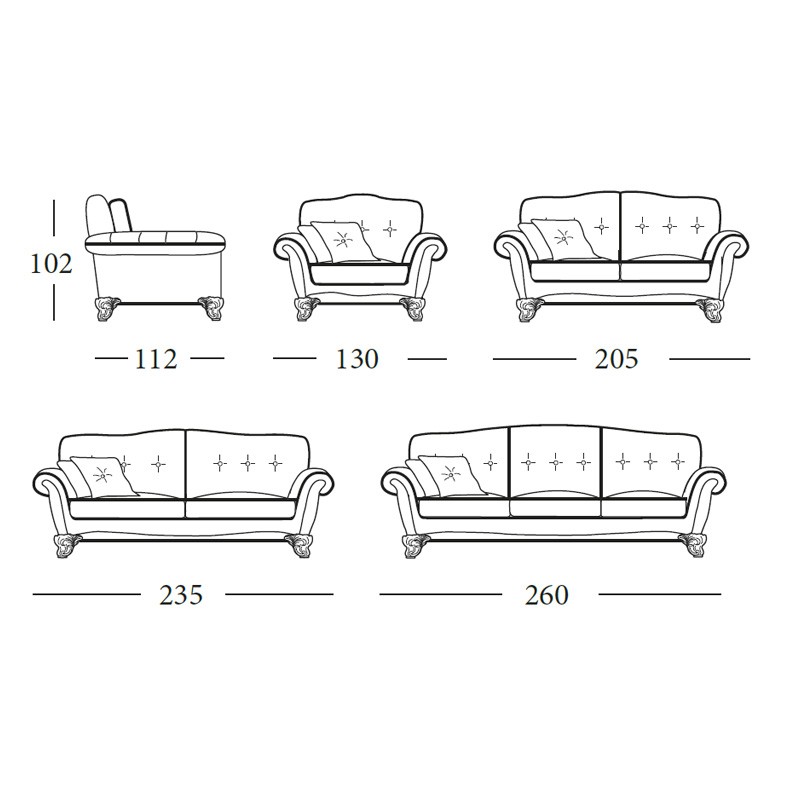 Milord Collection Two Seaters Sofa  - Egidio Lunardelli 