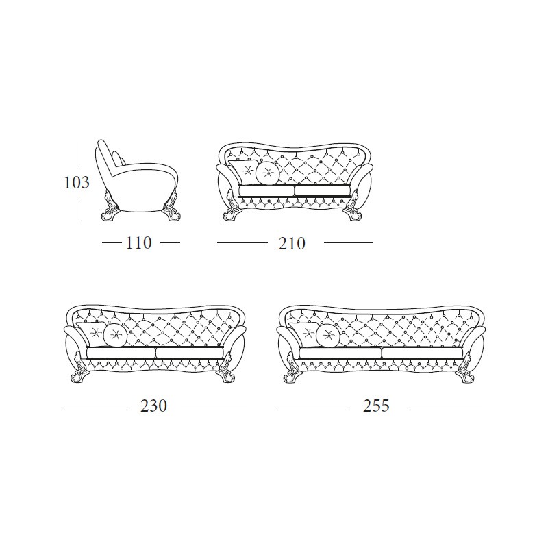 Reale Collection Curandot Two Big Seaters Sofa  - Egidio Lunardelli 