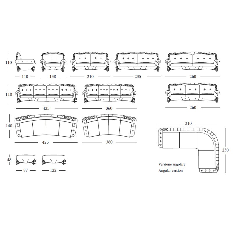 Reale Collection Four Seater Curved Sofa  - Egidio Lunardelli 