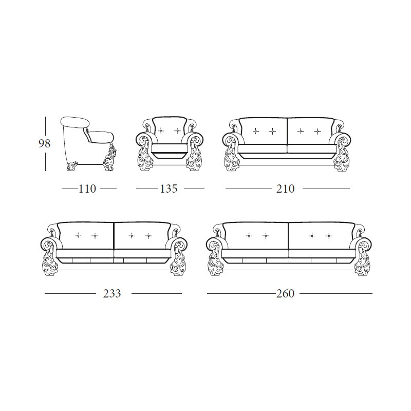 Tiffany Collection Two Big Seaters Sofa  - Egidio Lunardelli 