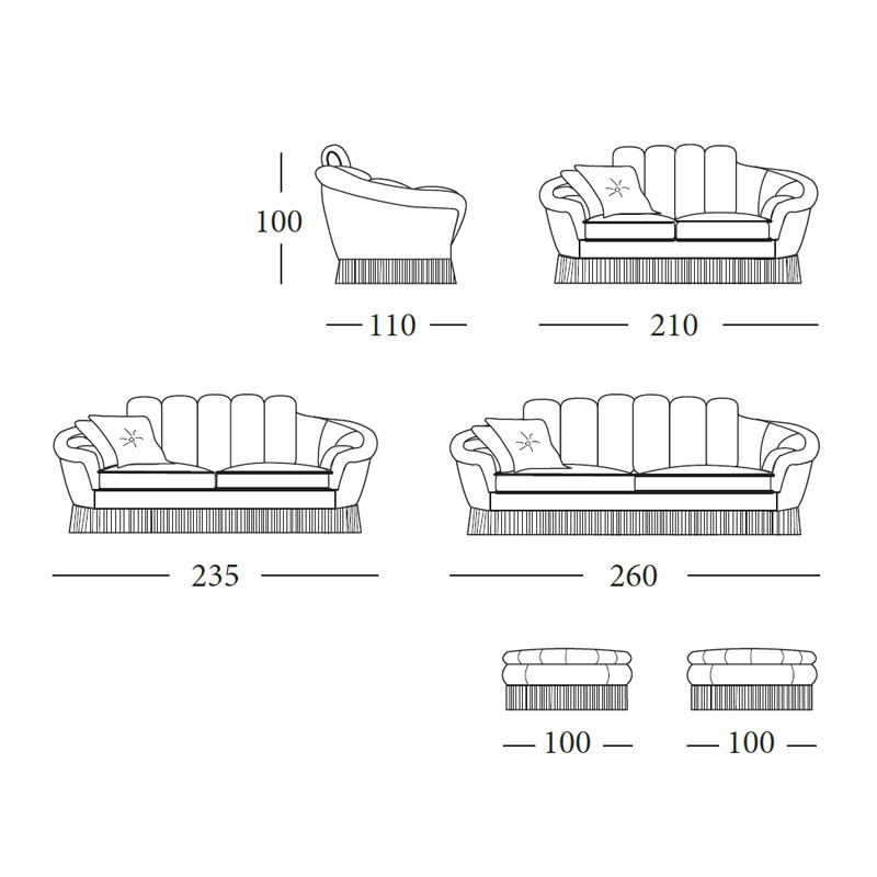 Villa Borghese Two Big Seaters Sofa II  - Egidio Lunardelli 